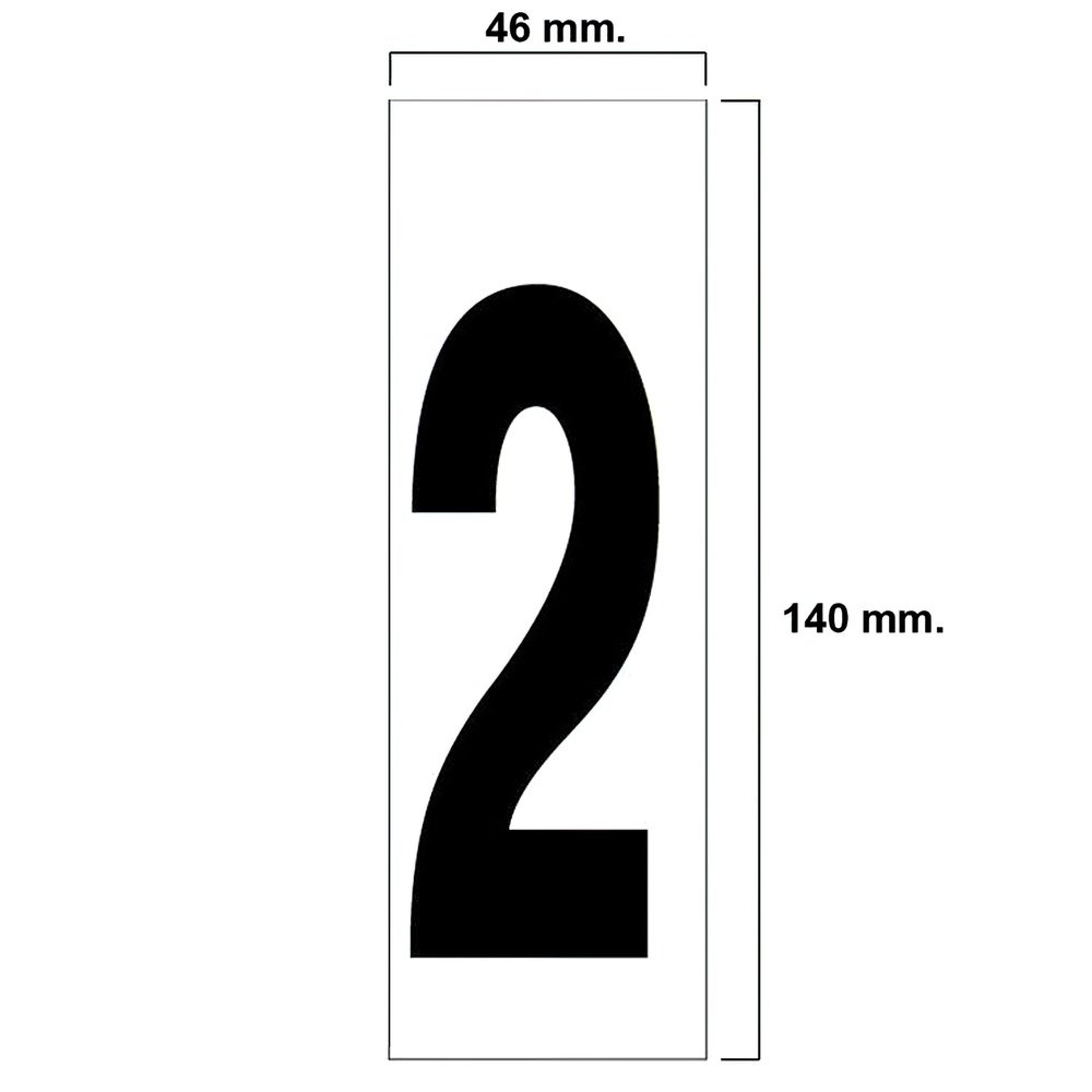 Numero Adhesivo 46x140 mm. Nº 2 2 Numero Adhesivo 46x140 mm. Nº 2