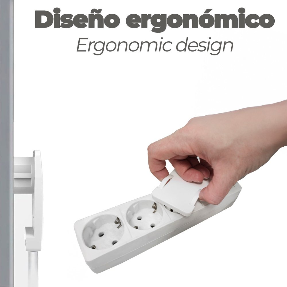 Clavija Enchufe Ultraplano 7 mm. con Asas De Extraccion 16 A - 250 V. Tras Muebles, 3 Cables, Toma Schuko 4 Clavija Enchufe Ultraplano 7 mm. con Asas De Extraccion 16 A - 250 V. Tras Muebles, 3 Cables, Toma Schuko