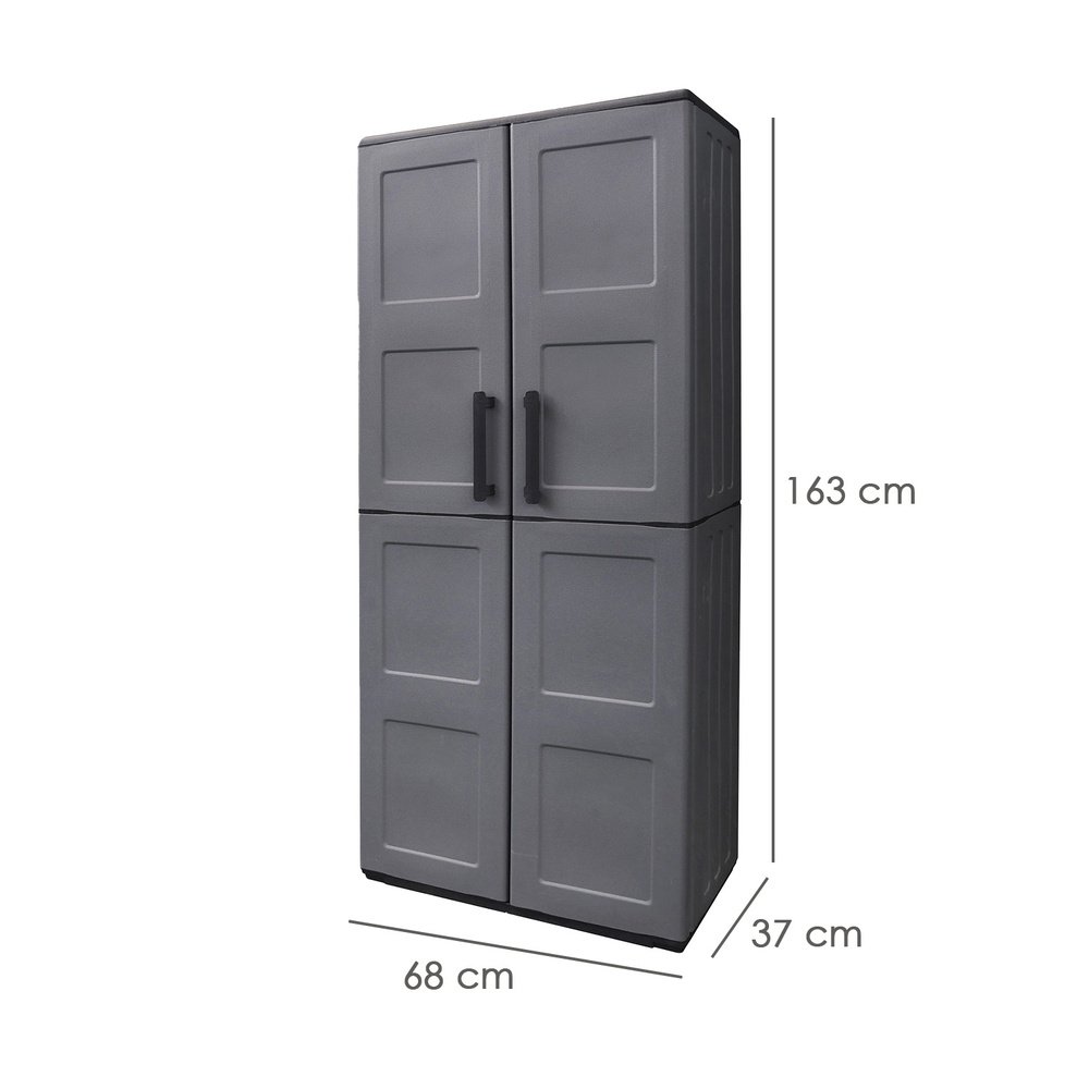 Armario Resina Alto 68x37x169 cm. Color Gris Oscuro