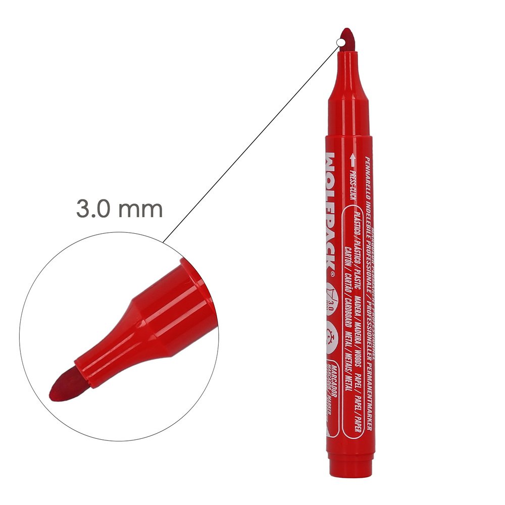 Rotulador Permanente Profesional Rojo. 3 Rotulador Permanente Profesional Rojo.