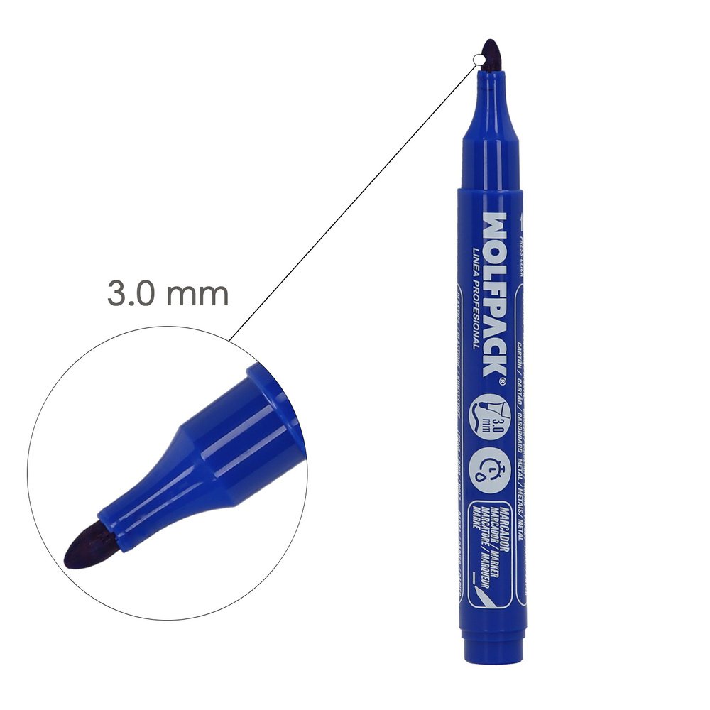 Rotulador Permanente Profesional Azul. 3 Rotulador Permanente Profesional Azul.