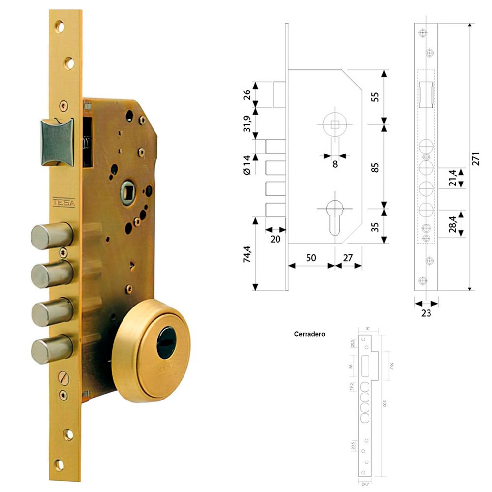 Cerradura Tesa Segurida R200B/T6/6L 2 Cerradura Tesa Segurida R200B/T6/6L