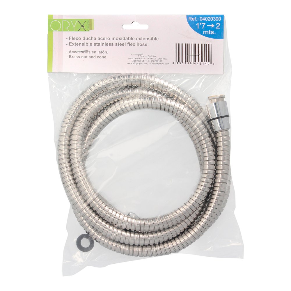 Flexo / Manguera Ducha Extensible Acero Inoxidable 1,7 a 2 Metros Accesorios de Latón. Flexible, Resistente a Torceduras, 5 Flexo / Manguera Ducha Extensible Acero Inoxidable 1,7 a 2 Metros Accesorios de Latón. Flexible, Resistente a Torceduras,
