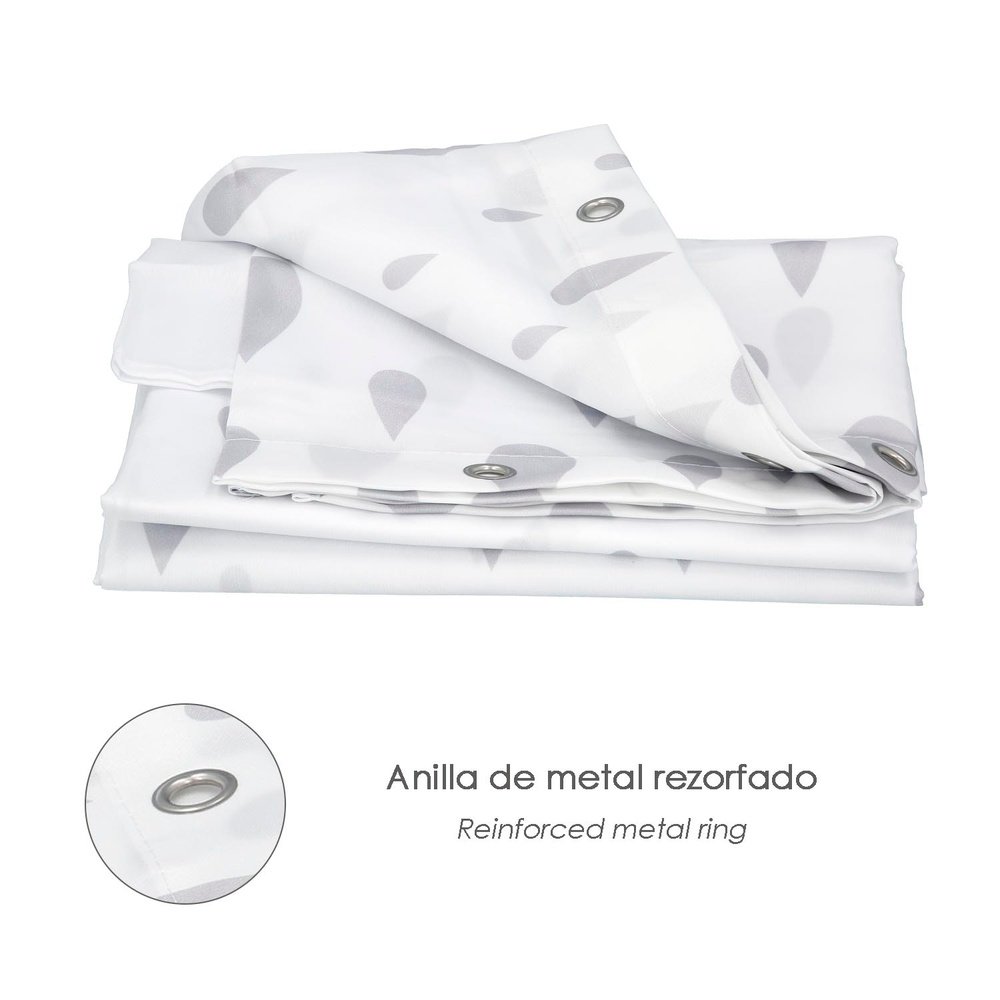 Cortina Ducha Gotas Gris 180x200 cm. Impermeable 4 Cortina Ducha Gotas Gris 180x200 cm. Impermeable