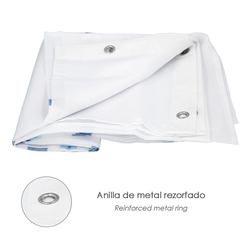 Cortina Ducha Rayas Azules 180x200 cm. Impermeable 4 Cortina Ducha Rayas Azules 180x200 cm. Impermeable