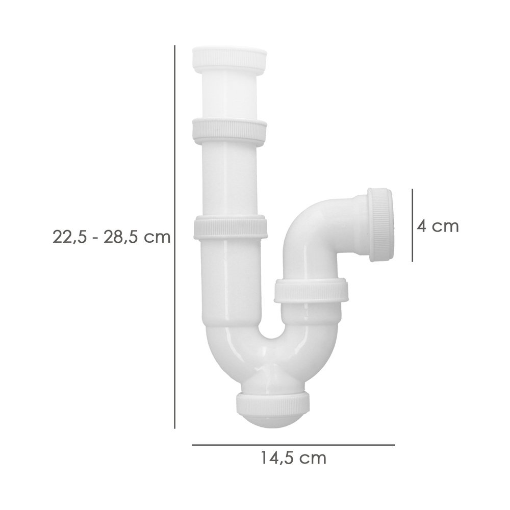 Sifon Curvo ExtensibleTuerca Loca 1 1/2" Ø 40 Mm 2 Sifon Curvo ExtensibleTuerca Loca 1 1/2" Ø 40 Mm