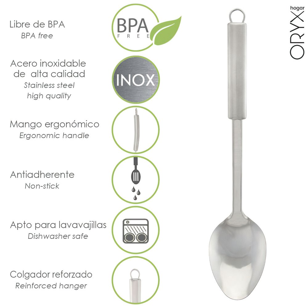 Cuchara Servir Cocina Acero Inoxidable 7 x 30,5 (Alt.) cm. 1 Cuchara Servir Cocina Acero Inoxidable 7 x 30,5 (Alt.) cm.