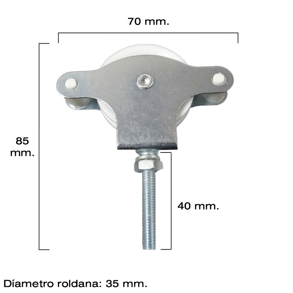 Polea Tendedero Wolfpack Zincado 40 mm. Roldana Plástico con Tornillo 2 Polea Tendedero Wolfpack Zincado 40 mm. Roldana Plástico con Tornillo