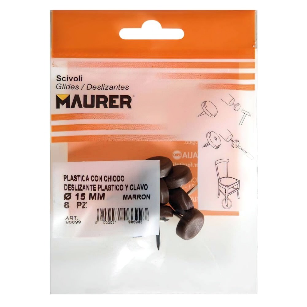 Deslizante Pequeño Marron Ø15 (Blister 8 Unidades) 2 Deslizante Pequeño Marron Ø15 (Blister 8 Unidades)