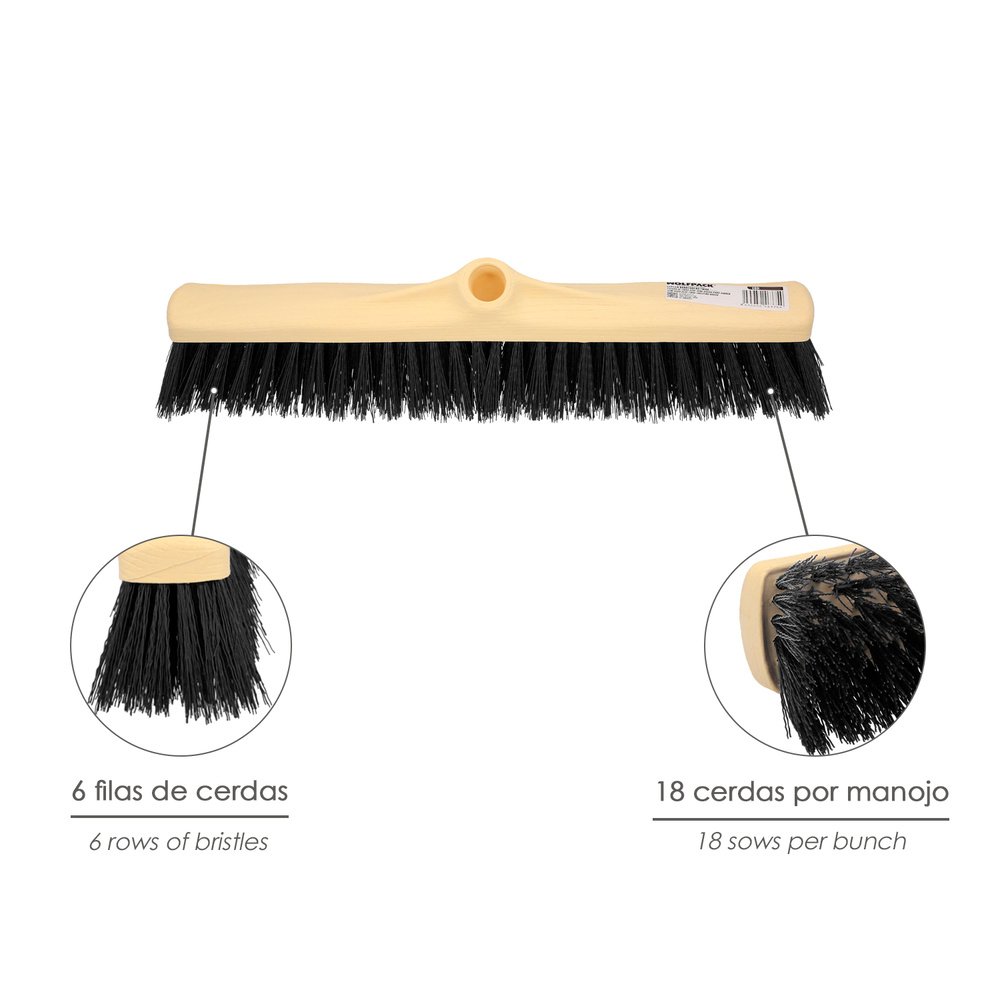 Cepillo Barrendero Industrial Fibra Rigida PVC. Soporte Polipropileno 50 cm. (Sin Mango) 3 Cepillo Barrendero Industrial Fibra Rigida PVC. Soporte Polipropileno 50 cm. (Sin Mango)