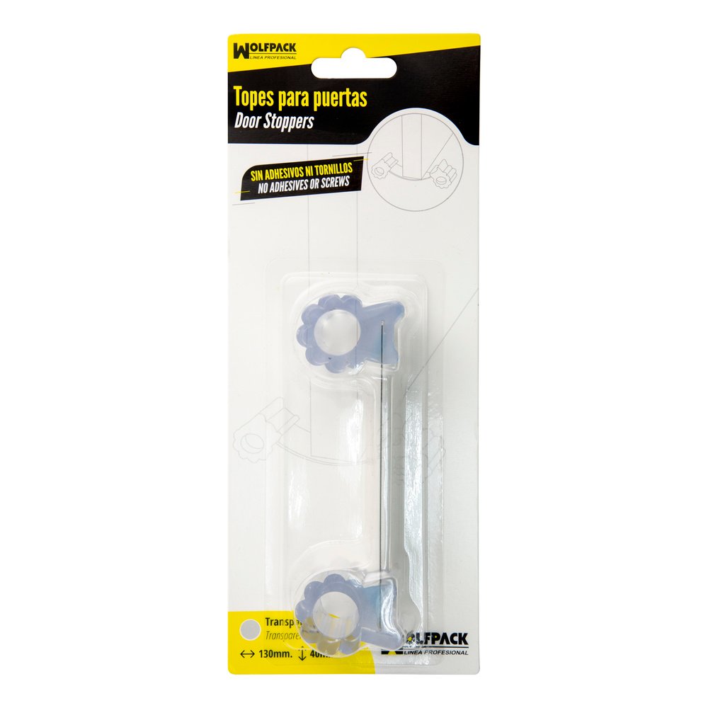 Tope Sujeta Puerta Goma Transparente 13 cm. 3 Tope Sujeta Puerta Goma Transparente 13 cm.