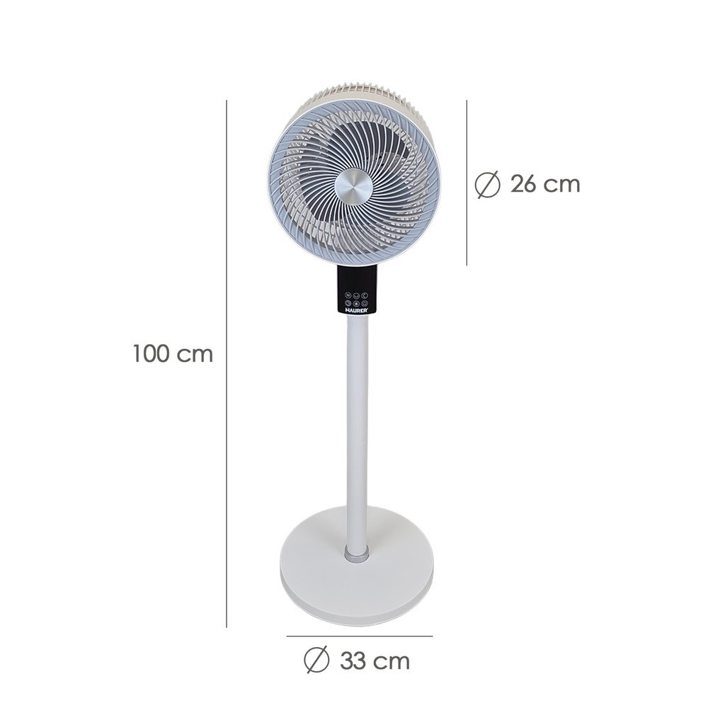 Ventilador Pie 40 Watt. 3 Velocidades Ø 25 cm. Con Mando