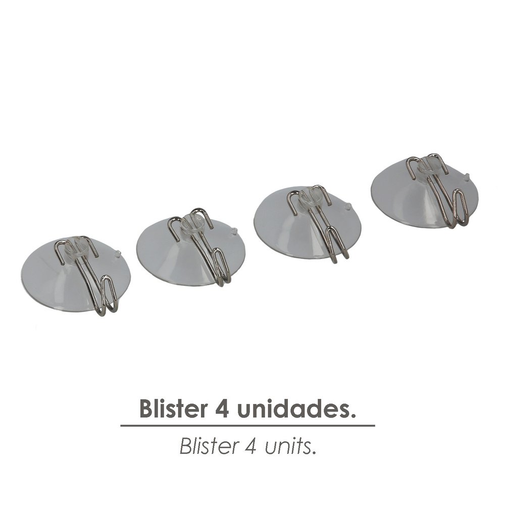 Colgador Oryx Ventosa 38 mm. (Blister 4 Unidades)