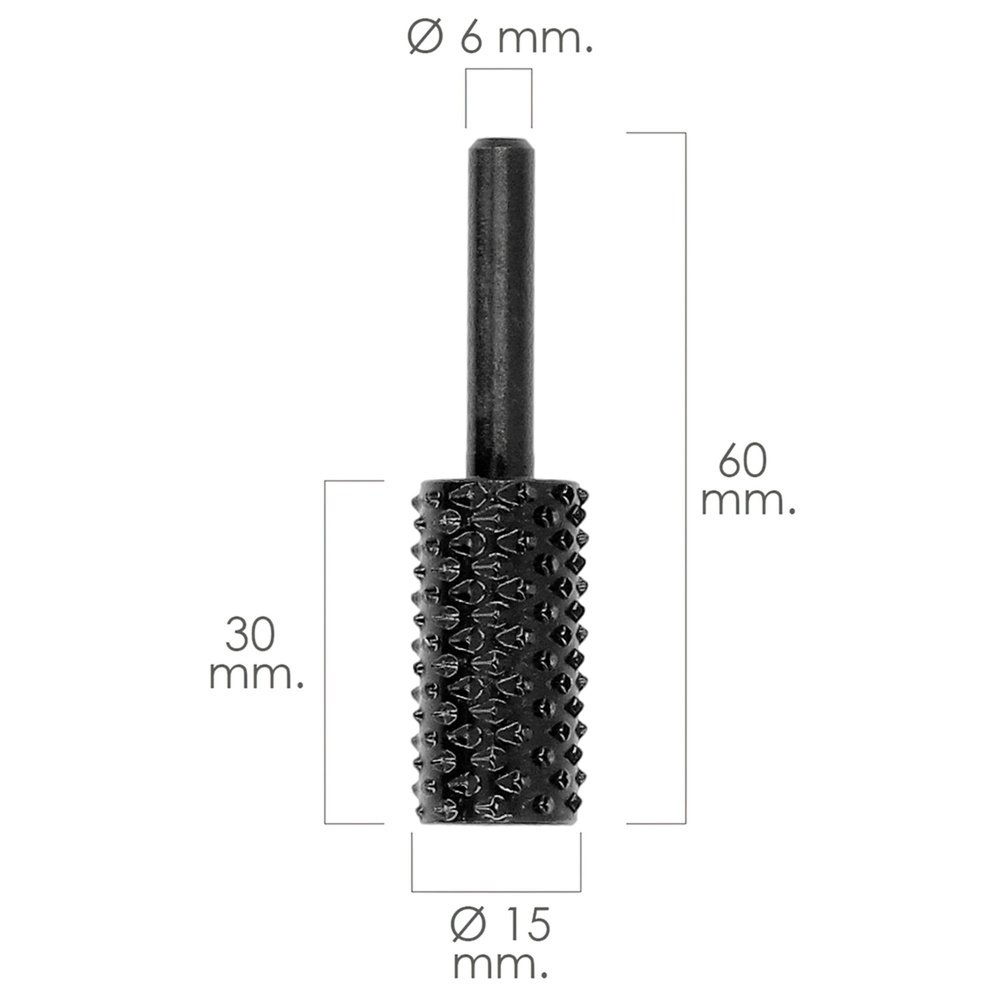 Fresa Rotativa Para Madera Cilindrica Ø 15 mm. Para Taladro / Fresadora