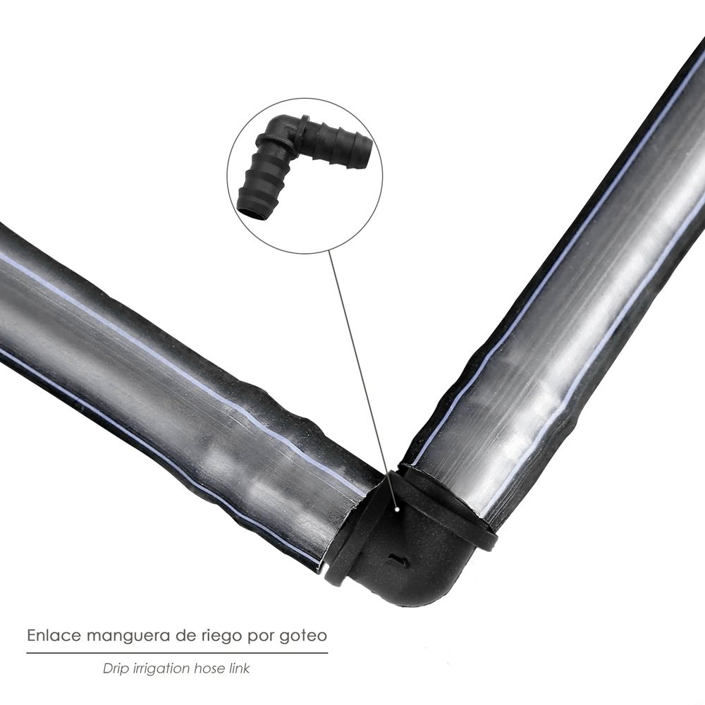 Codo Simple Para Tuberias Goteo Ø 16 mm. (Bolsa 100 Piezas) Riego Por Goteo, Microaspersión, Riego Por Nebulizacion 5 Codo Simple Para Tuberias Goteo Ø 16 mm. (Bolsa 100 Piezas) Riego Por Goteo, Microaspersión, Riego Por Nebulizacion