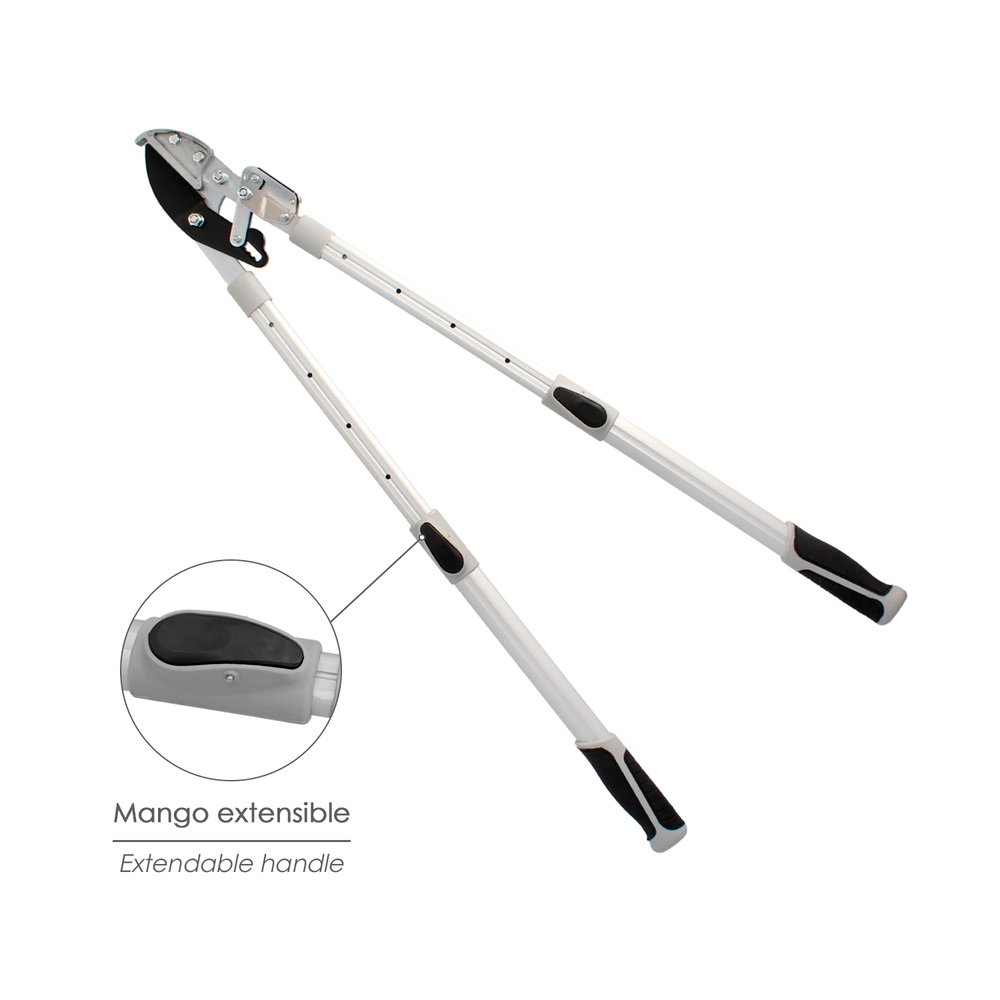 Tijeras Podar 2 Manos Yunque. Telescopica de 68 a 95 cm. Mango Aluminio Multiplicador Fuerza, Corte Ø 35 mm. Empuñadura TPR 4 Tijeras Podar 2 Manos Yunque. Telescopica de 68 a 95 cm. Mango Aluminio Multiplicador Fuerza, Corte Ø 35 mm. Empuñadura TPR