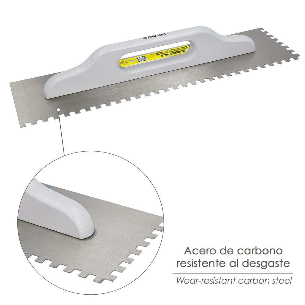 Peine Acero Grande 480x130 mm. Dientes de 8 mm.
