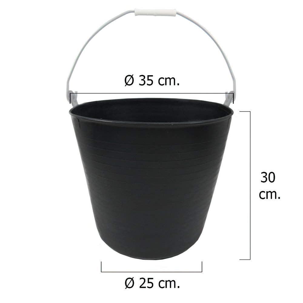 Cesto Plastico Negro Un Asa 22 Litros