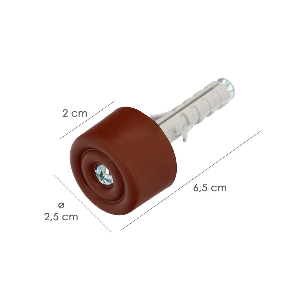 Tope Puerta Maurer Atornillar Con Taco y Tornillo Marrón 2 Tope Puerta Maurer Atornillar Con Taco y Tornillo Marrón