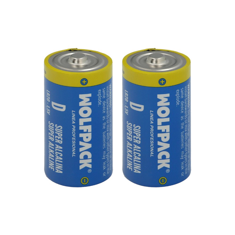 Pila Wolfpack Alcalina D - LR20 (Blister 2 Piezas)