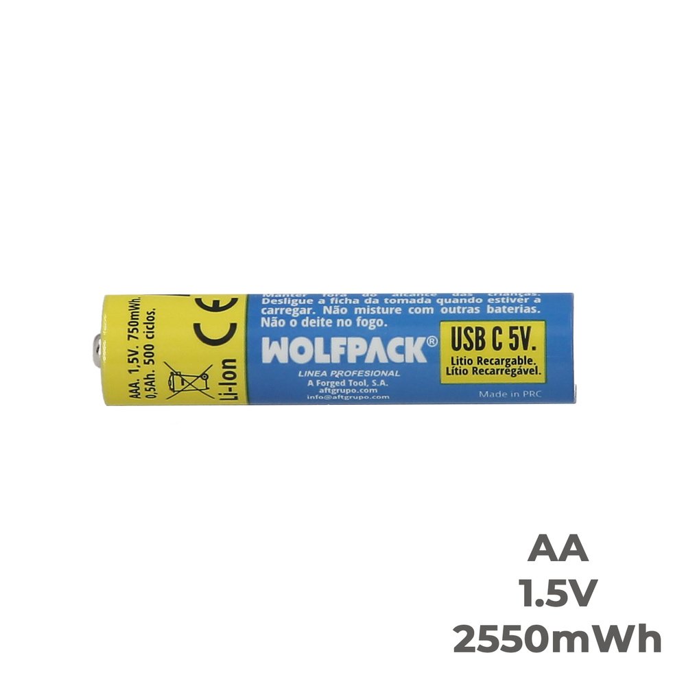 Pila Litio Recargable "AAA" 1,5V USB-C (4 Unidades) 2 Pila Litio Recargable "AAA" 1,5V USB-C (4 Unidades)