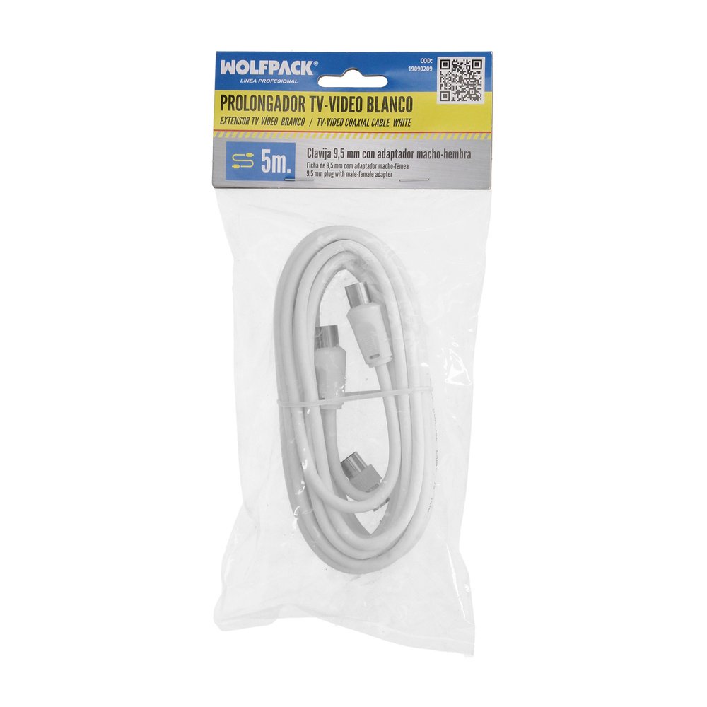 Prolongacion Tv - Video. 5 metros Toma 9,5 mm. Con Adaptador Macho Hembra 5 Prolongacion Tv - Video. 5 metros Toma 9,5 mm. Con Adaptador Macho Hembra