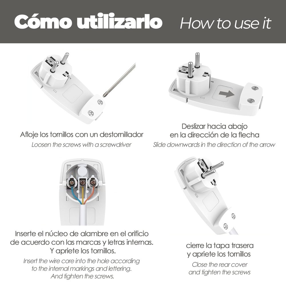 Clavija Enchufe Ultraplano 7 mm. con Asas De Extraccion 16 A - 250 V. Tras Muebles, 3 Cables, Toma Schuko 5 Clavija Enchufe Ultraplano 7 mm. con Asas De Extraccion 16 A - 250 V. Tras Muebles, 3 Cables, Toma Schuko