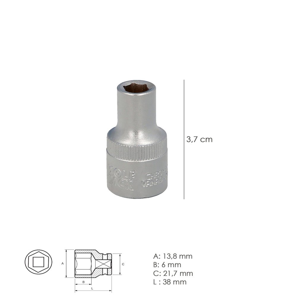 Llave Vaso 1/2" Hexagonal
