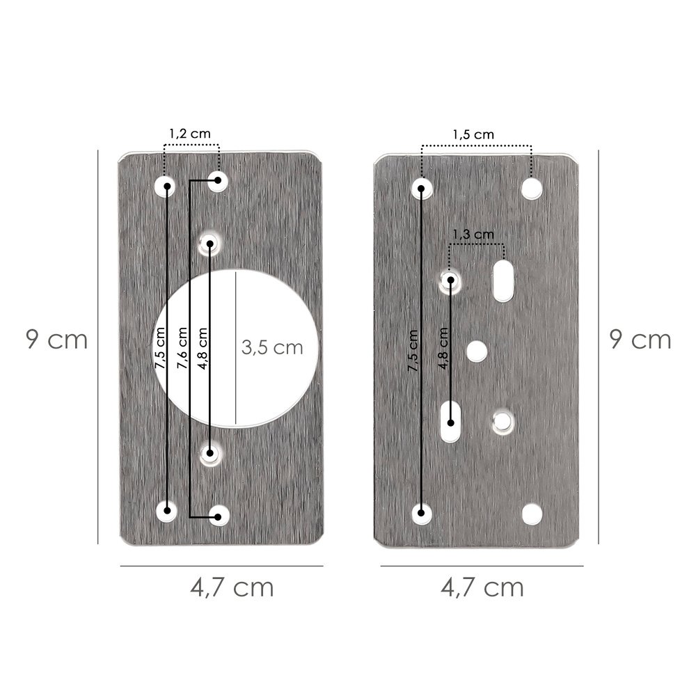 Placas de Reparacion Bisagras Cazoleta 4,7x9 cm. 2 piezas. Placa Repara Puertas, Placa Reparación Bisagras Mueble 2 Placas de Reparacion Bisagras Cazoleta 4,7x9 cm. 2 piezas. Placa Repara Puertas, Placa Reparación Bisagras Mueble