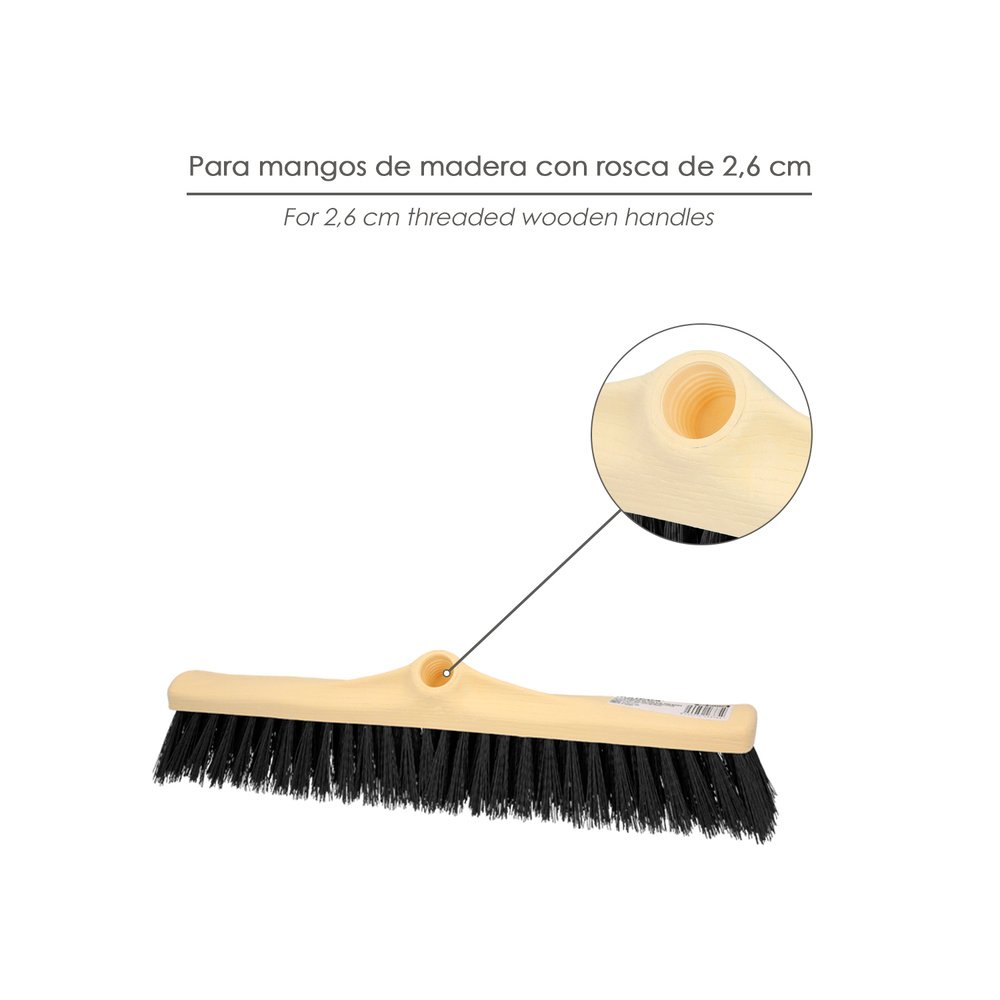 Cepillo Barrendero Industrial Fibra Rigida PVC. Soporte Polipropileno 50 cm. (Sin Mango) 4 Cepillo Barrendero Industrial Fibra Rigida PVC. Soporte Polipropileno 50 cm. (Sin Mango)