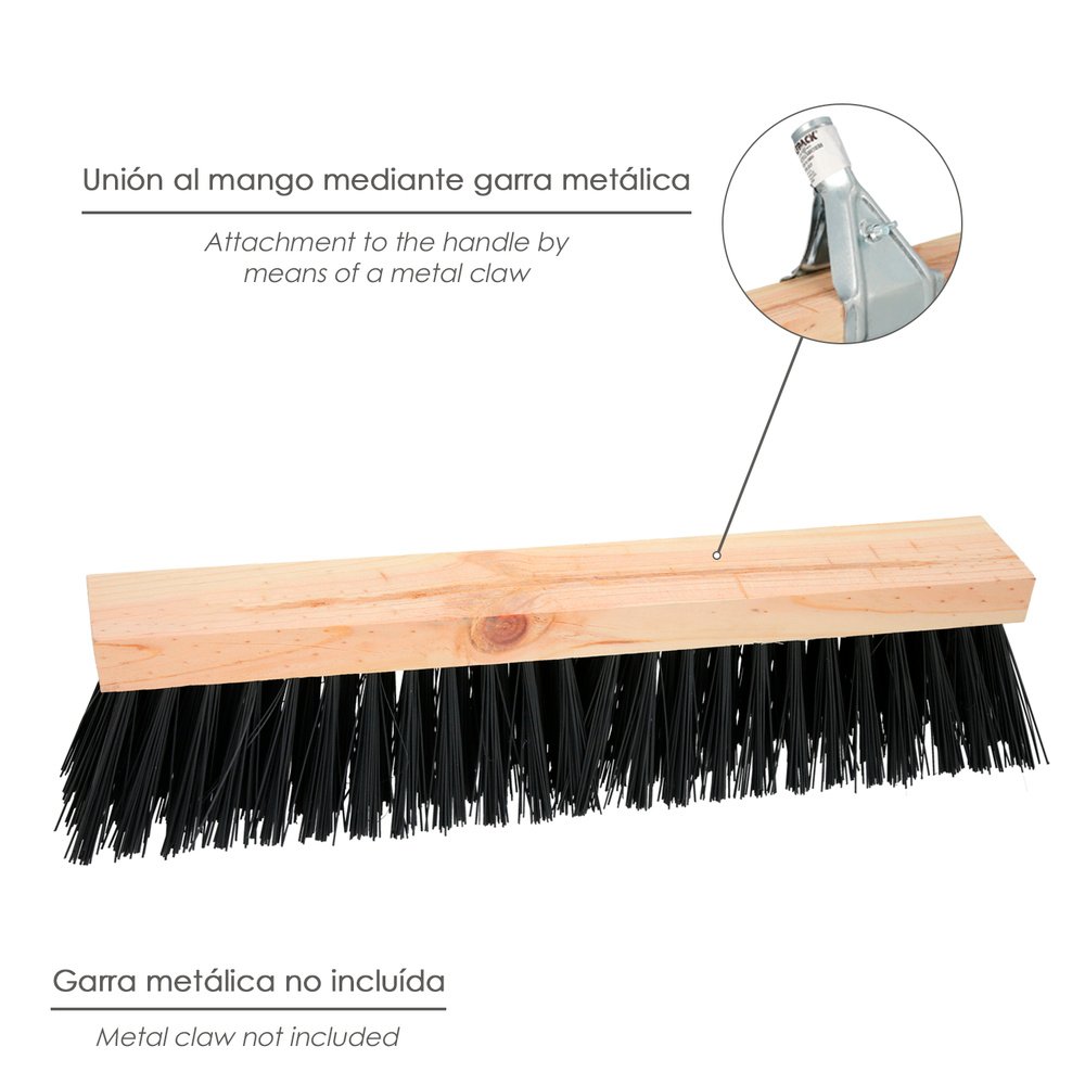 Cepillo Barrendero Industrial Fibra PVC Soporte Madera 50 cm. (Sin Mango) 4 Cepillo Barrendero Industrial Fibra PVC Soporte Madera 50 cm. (Sin Mango)