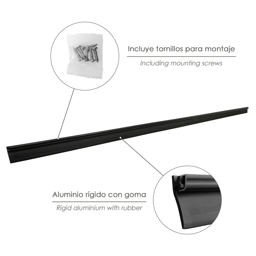 Burlete Reforzado Para Puertas De Garaje Aluminio Negro Con Goma 2,5 m. Perfil Bajo Cochera Cepillo De Puerta, Burlete Garaje 3 Burlete Reforzado Para Puertas De Garaje Aluminio Negro Con Goma 2,5 m. Perfil Bajo Cochera Cepillo De Puerta, Burlete Garaje
