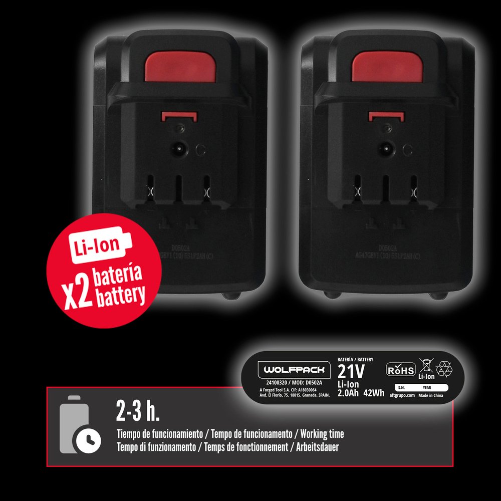 Tijeras Podar A Bateria 21 Volt. Con 2 Baterias 2 A/h Mango Engomado, Ø Corte 40 mm.Con Maletín 4 Tijeras Podar A Bateria 21 Volt. Con 2 Baterias 2 A/h Mango Engomado, Ø Corte 40 mm.Con Maletín