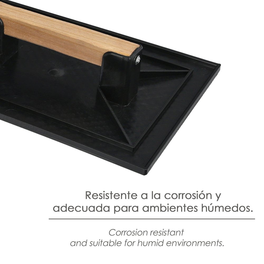 Talocha Plastico 27 x 18 cm. Mango Madera Negra Con Alveolos 3 Talocha Plastico 27 x 18 cm. Mango Madera Negra Con Alveolos