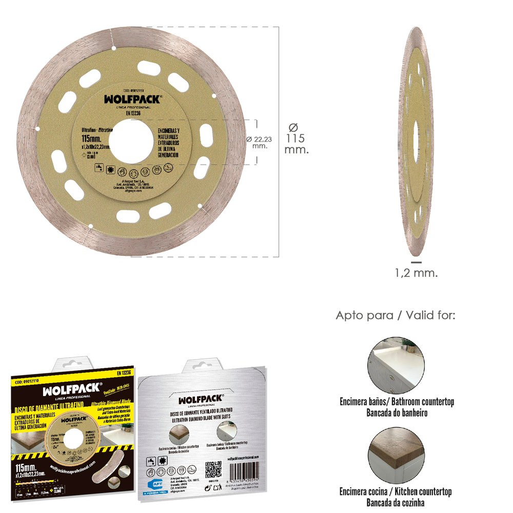 Disco Diamante Ø 115 mm. Materiales de Ultima Generación. Segmento de 10 mm. 2 Disco Diamante Ø 115 mm. Materiales de Ultima Generación. Segmento de 10 mm.