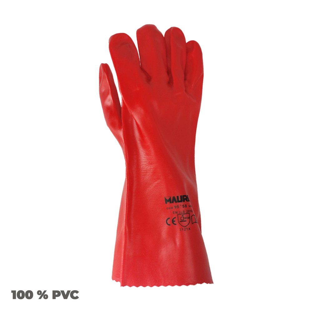 Guantes Pvc Rojo 35 cm.