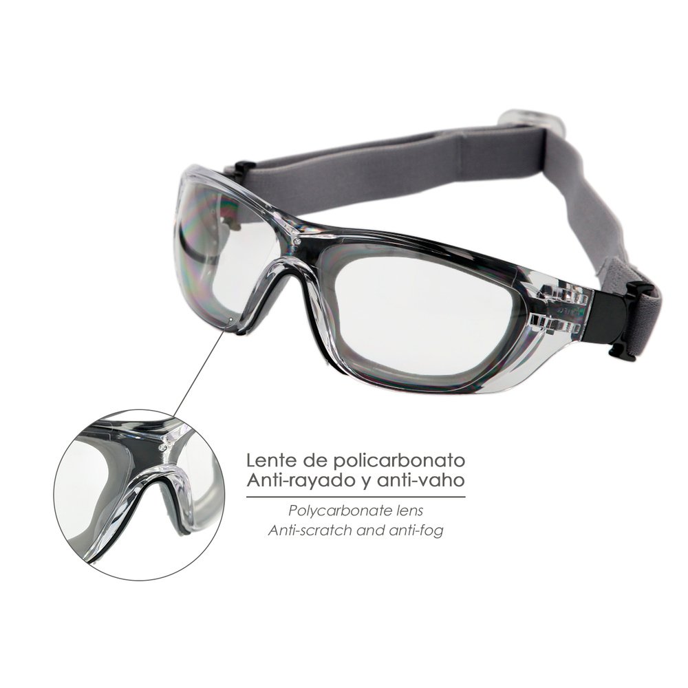 Gafas de Seguridad Acolchadas Cristales Transparentes Con Patillas o Goma Elastica. Patillas Engomadas EN/166 3 Gafas de Seguridad Acolchadas Cristales Transparentes Con Patillas o Goma Elastica. Patillas Engomadas EN/166