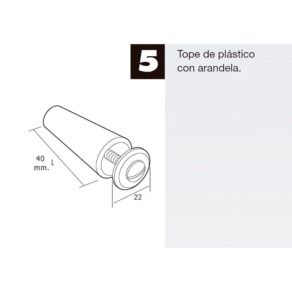 Tope Persiana Con Tornillo 40 mm. Marrón 3 Tope Persiana Con Tornillo 40 mm. Marrón