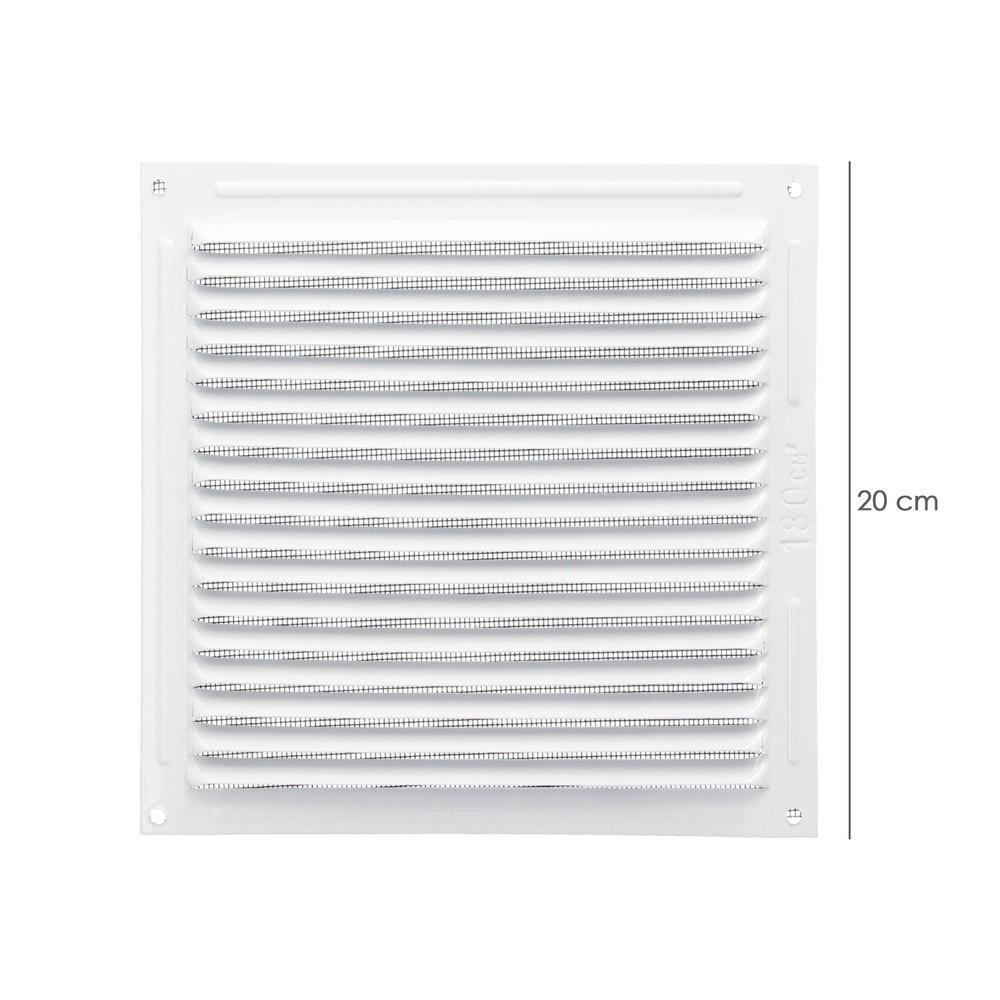 Rejilla Ventilación Aluminio Con Mosquitera Atornillable 200 x 200 mm. Color Blanco 2 Rejilla Ventilación Aluminio Con Mosquitera Atornillable 200 x 200 mm. Color Blanco