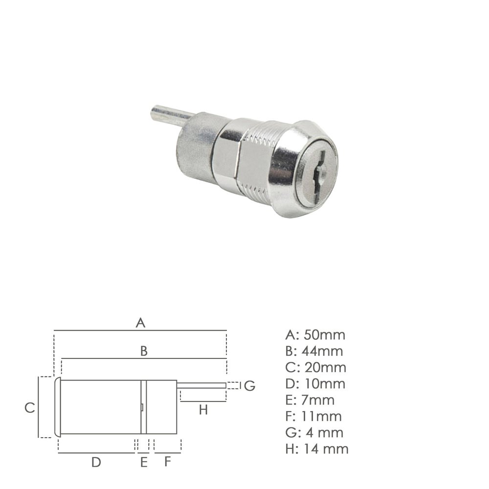 Cerradura Mueble Para Cajon Llave Excentrica 336 mm. Cromada 2 Cerradura Mueble Para Cajon Llave Excentrica 336 mm. Cromada