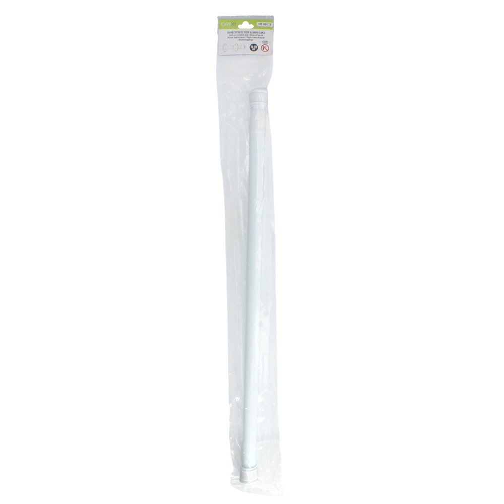Barra Para  Cortina Ducha Extensible Aluminio Blanco 125 a 220 cm.