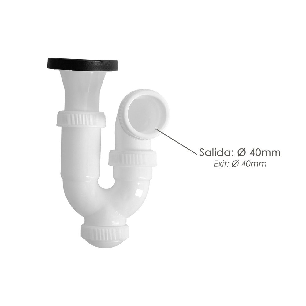 Sifon Curvo Extensible Con Valvula y Tapon 1 1/2" Ø 40 Mm 3 Sifon Curvo Extensible Con Valvula y Tapon 1 1/2" Ø 40 Mm