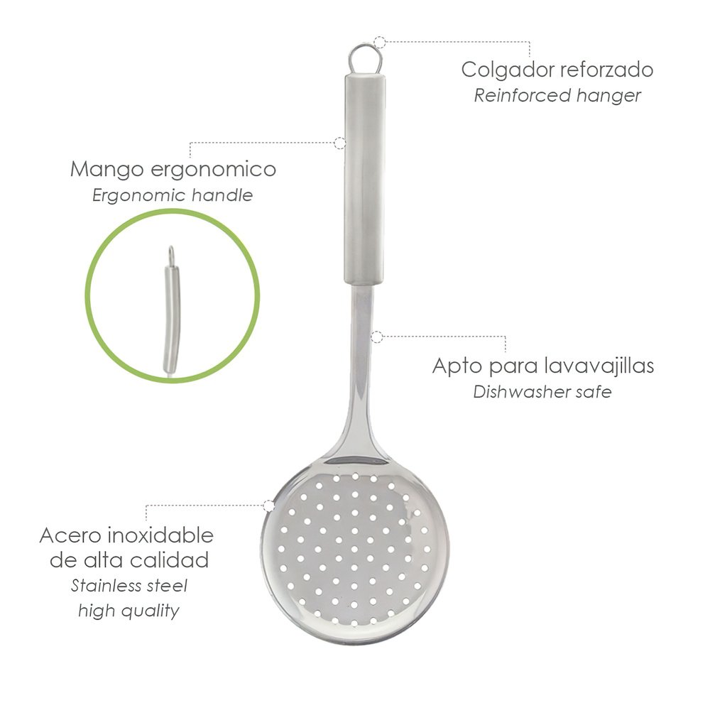 Espumadera Cocina Acero Inoxidable 34x11,5 (Alt) cm. 4 Espumadera Cocina Acero Inoxidable 34x11,5 (Alt) cm.