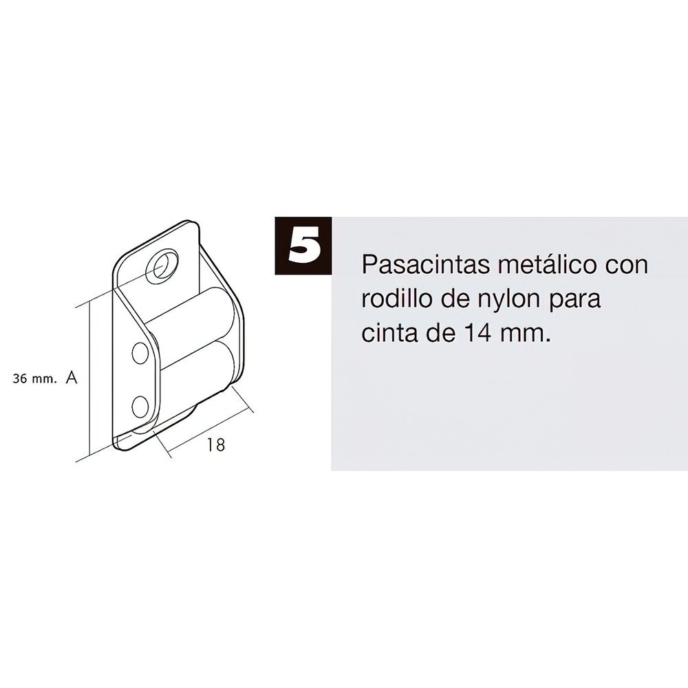 Pasacintas Persiana Mini Rodillos Nylon Cintas 14 mm. 3 Pasacintas Persiana Mini Rodillos Nylon Cintas 14 mm.