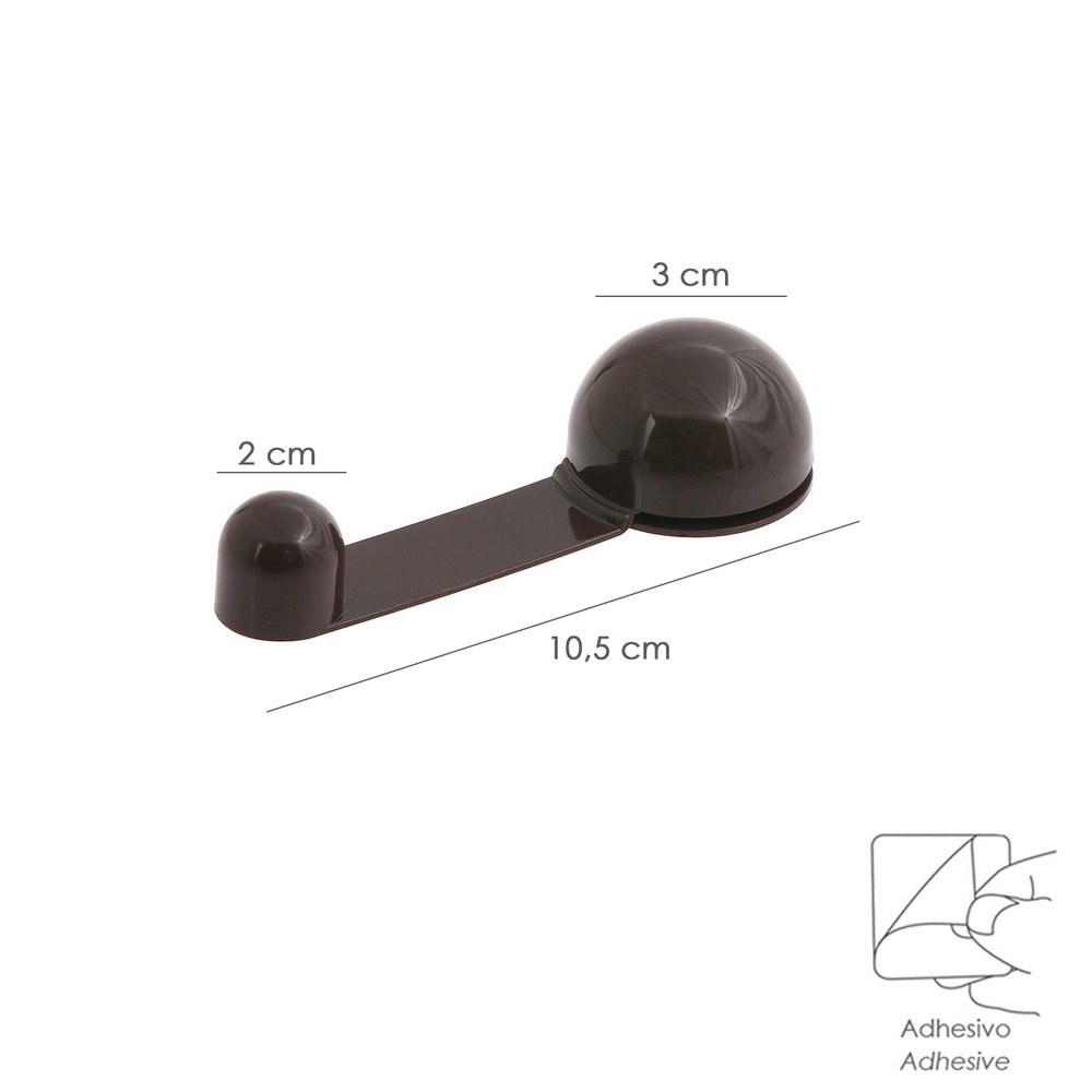 Tope Puerta Adhesivo con Retenedor Marrón 4 Tope Puerta Adhesivo con Retenedor Marrón