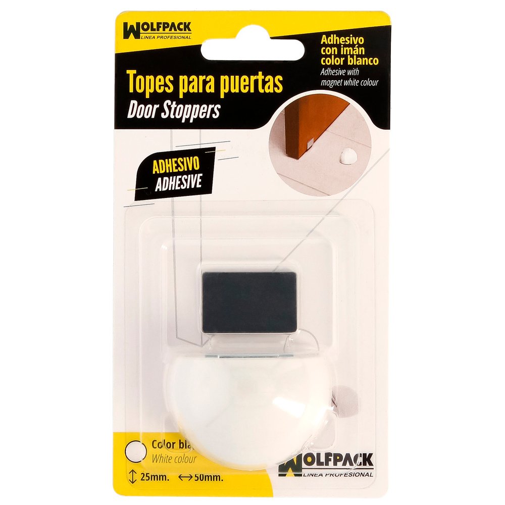 Tope Puerta Adhesivo con Imán Retenedor Blanco 4 Tope Puerta Adhesivo con Imán Retenedor Blanco