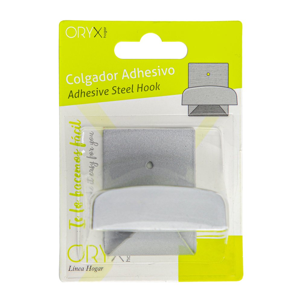 Colgador Percha Adhesivo Acero Inoxidable Color Gris