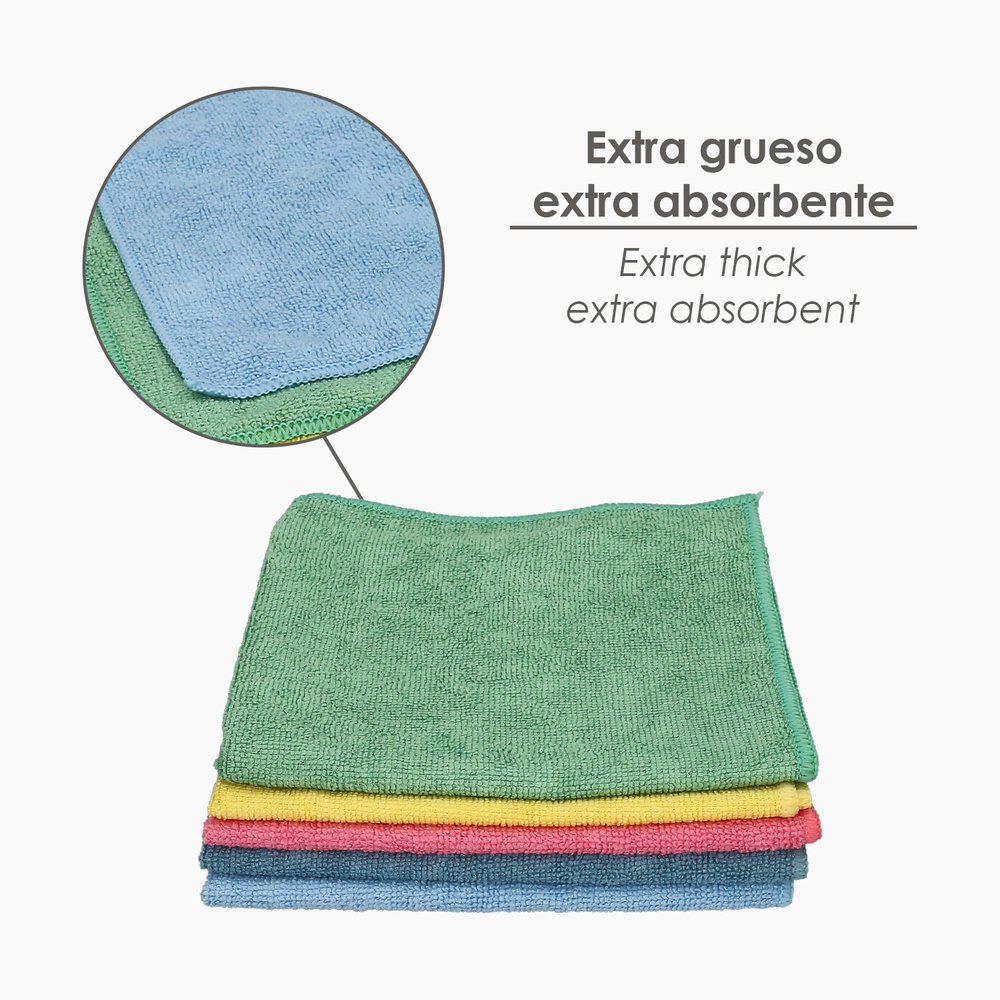 Paño Microfibra 35 x 40 cm / 300 Gramos (Pack 5 Piezas) 3 Paño Microfibra 35 x 40 cm / 300 Gramos (Pack 5 Piezas)
