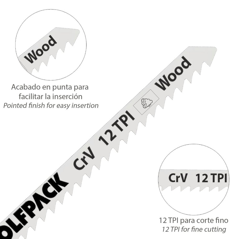 Hojas Sierra Calar Para Madera Corte Fino 5 Piezas. Hoja Cromo Vanadio 58. Vastago T Universal 3 Hojas Sierra Calar Para Madera Corte Fino 5 Piezas. Hoja Cromo Vanadio 58. Vastago T Universal