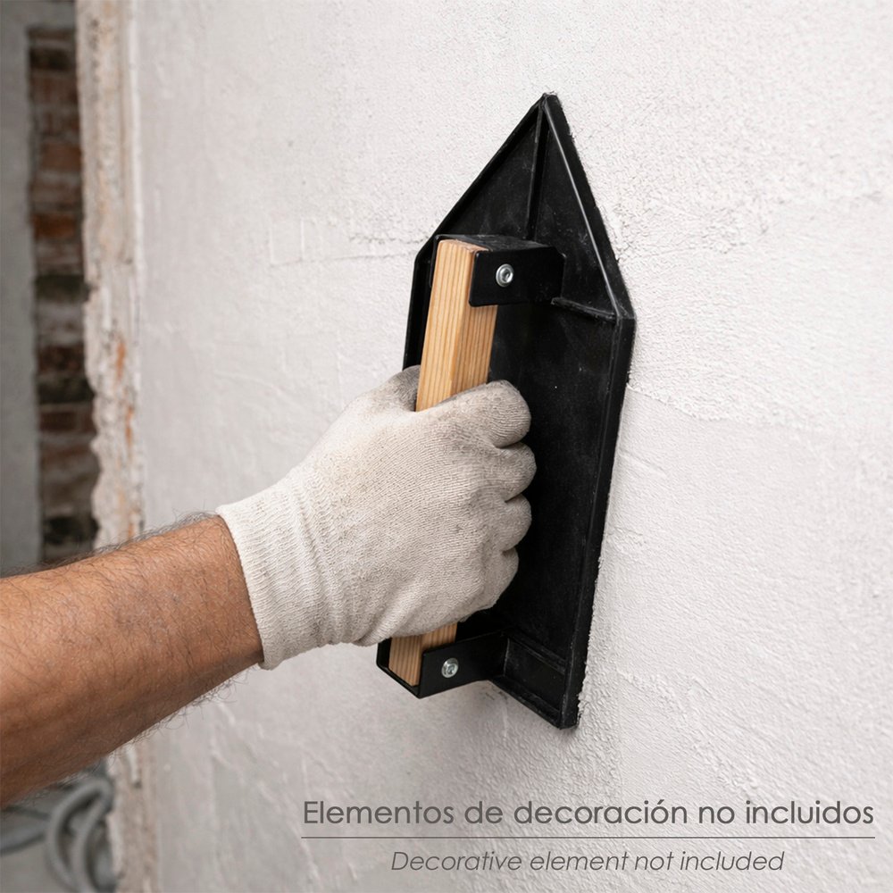 Talocha Plastico Punta Mango Madera 27 x 18 cm. Negro Con Alveolos. 5 Talocha Plastico Punta Mango Madera 27 x 18 cm. Negro Con Alveolos.